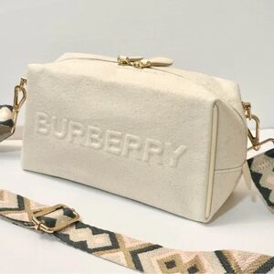 Burberry Beige Cotton Toiletry Cosmetic Pouch Bag NEW